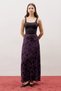 Jacquard Satin Skirt Purple - 2