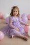 Lilac Long Tulle Sleeves Star Patterned Ruffled Sleeves Girls' Baby Girl Dress - 3