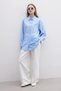 Blue Oversize Shirt - Double Collar