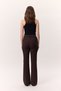 PREMIUM FLARED LEG FIT TROUSERS BROWN - 8
