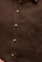 Linen Long Sleeve Crop Shirt Brown - 5