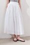 Tie Detail Wide Skirt Ecru - 4
