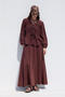 Muslin Bluz with Tie-Up Detail Burgundy - 3