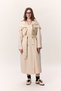 Shawl-Detail Design Trench Coat Cream - 6
