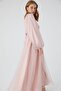 Stone-Embellished Organza Evening Dress Powder - 6