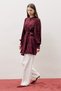 Jacquard Satin Shirt Claret Red - 5