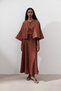 Linen Stitching Detail Skirt Copper