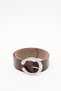Forged Buckle Leather Belt Burgundy - 3