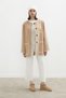 MAYA EMBROIDERED CACHET COAT NUDE - 5
