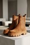 Duenni Tan Side Elastic Thick Sole Daily Boots - 2