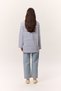 Striped Long Sleeve Oversize Tshirt Blue - 6