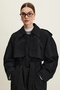 Technical Fabric Oversize Trench Coat Black - 4