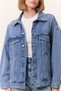 OVERSIZE FORM DENIM CEKET MAVİ - 6