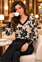 New Season Women's Transitional Blouse Single Jersey Fabric Long Sleeve Floral Pattern - 5