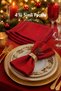 Red Napkin with Glitter, 40x40 Cm 4 Pieces