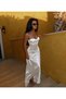 STRAPLESS SATIN DRESS - 4
