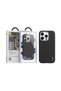 iPhone 15 Pro Magsafe Compatible Leather Premium Black Phone Case - 3