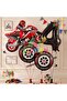 Motorcycle Themed 1 Year Old Foil Balloon Set 4 Piece Motorcycle Birthday Set