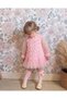 Girl's Pink Rose Embossed Tulle Sleeves Princess Evening Dress Birthday Party Special Occasion Dress