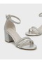 Girls' Mother-Daughter Combination Silver Color Comfortable Square-Heeled Stone-Embellished Stylish Dressy Shoes - 2