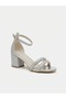 Girls' Mother-Daughter Combination Silver Color Comfortable Square-Heeled Stone-Embellished Stylish Dressy Shoes - 4