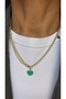 Blue Heart and Star Detailed Multi Chain Women's Necklace – Gold Color 45 cm - 4