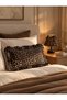 Leopard Rectangular Linen Ruffled Throw Pillow Cover 50X35Cm