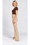 Women's Beige Lycra Stretchy Cherry Lycra High Waist Spanish Jeans Trousers - 3