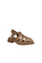 26101286 Cappuccino Genuine Leather Women's Cage Buckle Sandals Closed Toe - 2