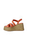 26Y110921 Orange Genuine Leather Rope Padded Heel Women's Cross-Strap Sandals - 4