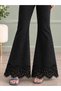 Bearded Cotton Lace Ribbon Edge Length 1.5 Meters Width 9 cm Ecru - Black