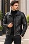 Mbappe Genuine Leather Men's Black Jacket-Coat