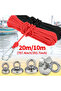 4mm 10M Red 10M (787.4Inch/393.7Inch) Specialized High-Quality Red Retrieval Rope with a Metal Clasp
