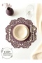 Plum Color Suede Fabric American Service Plate 35X35 cm Round Set of 6 - Stylish and Durable
