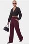 Line Women's Lycra Velcro Closure Claret Red Palazzo Trousers - 3