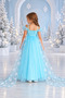 Elsa Frozen Girls' Dress – Frozen Queen Blue Princess Costume (Birthday & Party) - 4