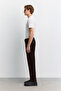 Men's Brown Elastic Waist Lace-Up Easy-Iron Relaxed Fit Jogger Pants A62Y3041 - 2