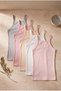 Pack of 5 Spaghetti Strap Girls' Undershirts Multi-Colored