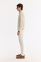 Men's Beige Polo Collar Linen Blend Basic Comfort Fit Knitwear Sweater A61Y5030 - 3