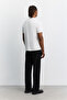 Men's White Crew Neck Cotton Easy-Iron Regular Fit T-Shirt A62Y1017 - 4