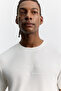 Men's Ecru Crew Neck Printed Viscose Blended Easy-Iron Regular Fit T-Shirt A62Y1008 - 2