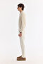 Men's Ecru Plain Washed Cotton Elastane Madrid Comfort Slim Fit Jean Trousers A61Y3508 - 3