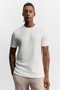 Men's Ecru Crew Neck Printed Viscose Blended Easy-Iron Regular Fit T-Shirt A62Y1008 - 5