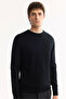 Men's Black Crew Neck Soft Touch Textured Knitwear Regular Fit Sweater A52Y5063 - 2