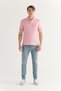 Pánské světle růžové tričko Basic Cotton Polo Neck E001004 - 5