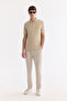 Men's Mink Non-Curling Polo Collar Zippered Regular Fit T-Shirt A61Y1046 - 7