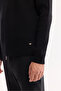 Men's Black Stand Collar Zippered Cotton Soft Touch Textured Regular Fit Cardigan A52Y5181 - 4