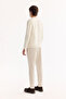 Men's Ecru Crew Neck Soft Touch Textured Knitwear Regular Fit Sweater A52Y5050 - 4