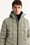 Men's Nile Green Hooded Water Repellent Windproof -5 Degree Resistant Regular Fit Puffer Coat A52 - 2