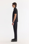 Men's Black Non-Curling Polo Collar Zippered Regular Fit T-Shirt A61Y1046 - 3